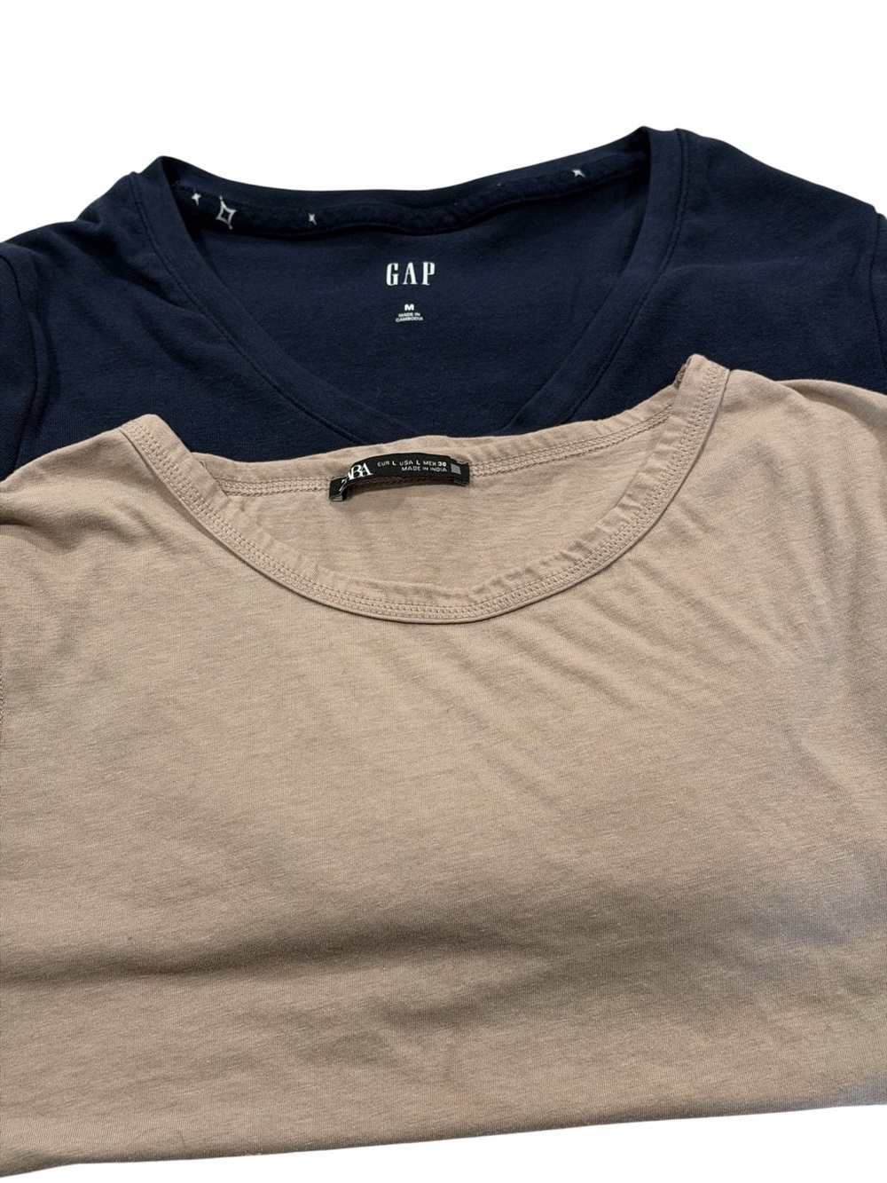 Zara Short Sleeve Tee/Gap Navy Long Sleeve